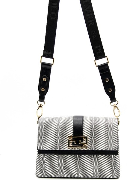 Silver & Polo Siyah Beyaz - Siyah SP1009 Kadın Çapraz Çanta