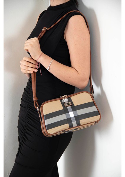 Silver & Polo Bej - Taba SP899 Kadın Çapraz Çanta