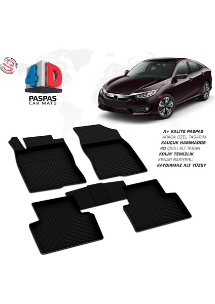 Fa Otomotiv Honda Civic Fc5 4d Havuzlu Paspas 2016 – 2021 Model