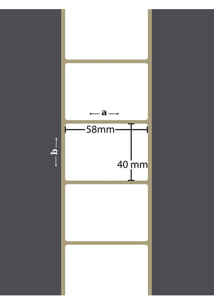 40X58 mm Termal Terazi Etiketi Yapışkanlı Etiket (1 Rulo = 500 Adet)