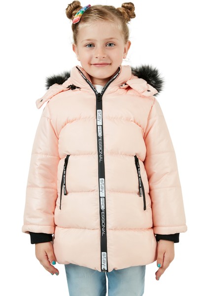 Yakası Suni Kürklü Kapüşonlu Şişme Mont Kız Çocuk MONT 5765020K