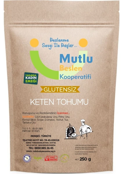 Mutlu Beslen Kooperatifi Keten Tohumu  Glutensiz 250 G