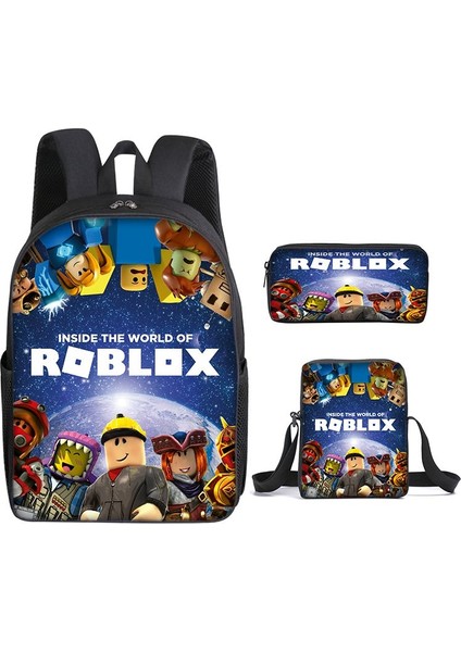 Roblox Okul Çantası Omuz Çantası Kalem Kutusu Üçlü Set (Yurt Dışından)