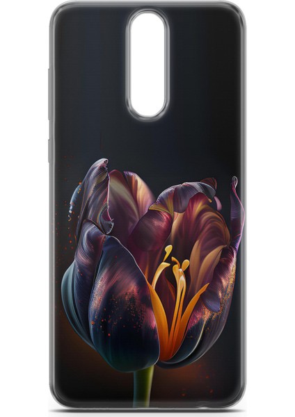 Huawei Mate 10 Lite Uyumlu Kılıf Hd Baskılı Kılıf - Siyah Lale