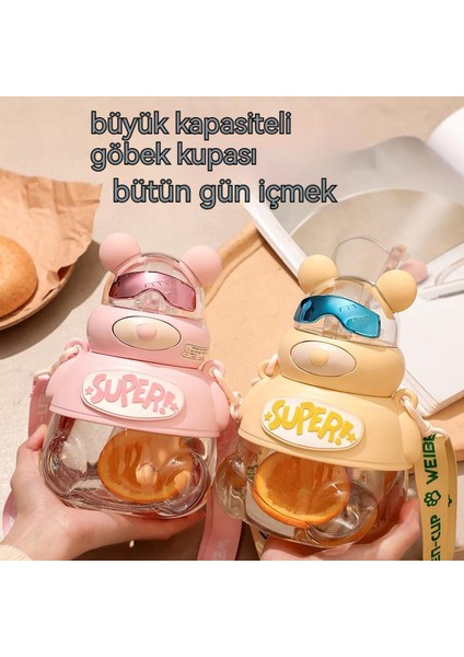 1200ML Yüksek Değerli Taşınabilir Büyük Kapasiteli Pipetli Bardak (Yurt Dışından)