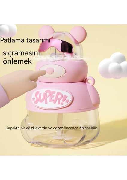 1200ML Yüksek Değerli Taşınabilir Büyük Kapasiteli Pipetli Bardak (Yurt Dışından)