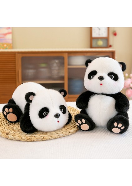 35CM Oturan Kız Panda Peluş Oyuncak Bebek (Yurt Dışından)