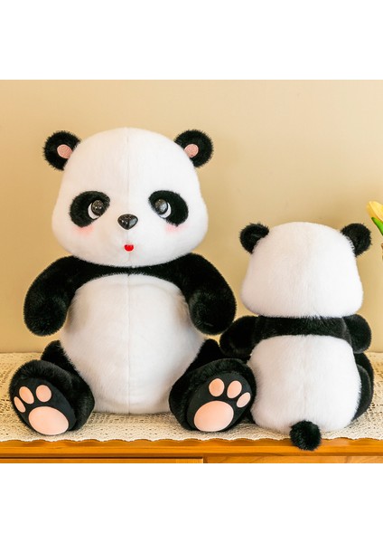 35CM Oturan Kız Panda Peluş Oyuncak Bebek (Yurt Dışından)