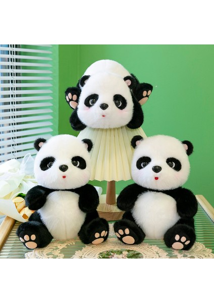 35CM Oturan Kız Panda Peluş Oyuncak Bebek (Yurt Dışından)