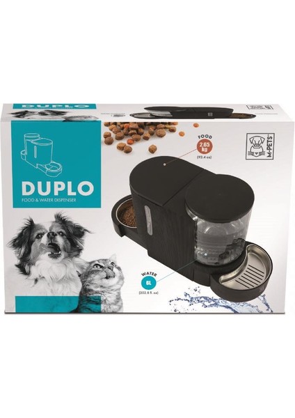 10530499 M-Pets Duplo Mama ve Su Kabı Hazneli Black 6L/2,65KG