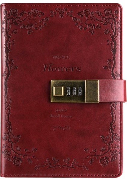 B6 Retro Pu Kapak Defter - Kırmızı (Yurt Dışından)