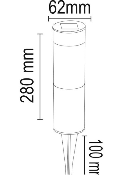 3W Solar Uzun Metal Çim Armatürü