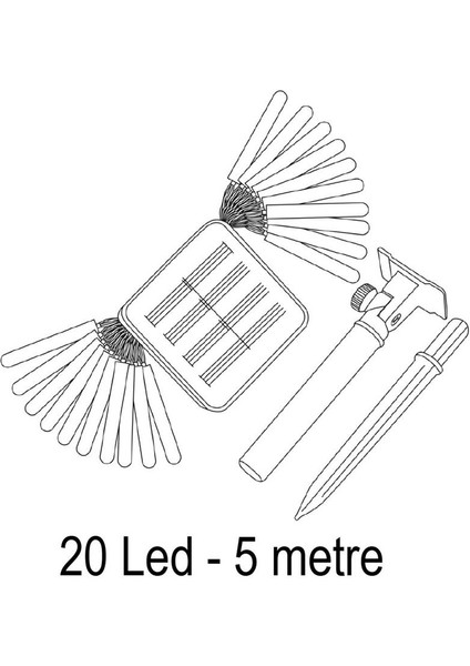 20W 5 Metre 7 Mod Solar Işık Zinciri