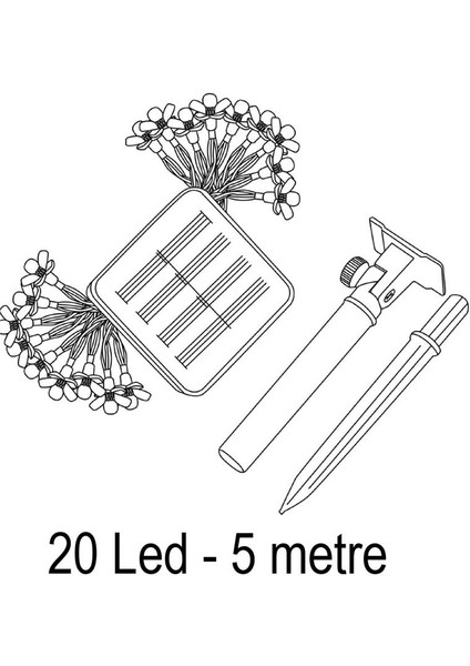 7 Mod 5 Metre 20W Solar Işık Zinciri fırsatları