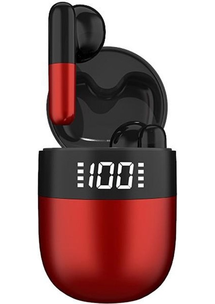 Xp LED Dijital Ekran Kablosuz Bluetooth Kulaklık - Kırmızı (Yurt Dışından)