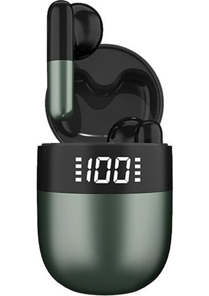 Xp LED Dijital Ekran Kablosuz Bluetooth Kulaklık - Yeşil (Yurt Dışından)