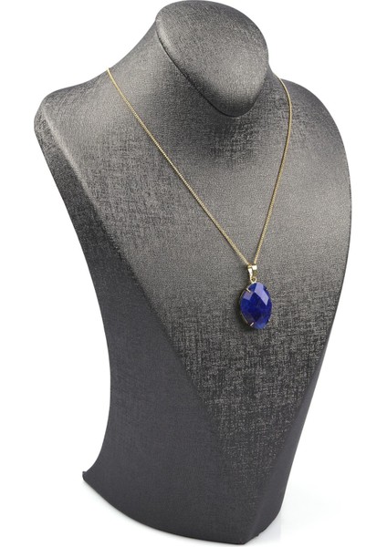 Lapis Lazuli Doğal Taş Gold Renkli Kolye fiyatları