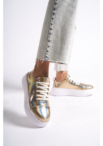 MB6304-AS Kadın Kalın Taban Altın Sim Sneaker & Spor Ayakkabı modelleri