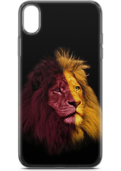 Apple iPhone Xr Uyumlu Kılıf Hd Baskılı Kılıf - Sarı Kırmızı Aslan