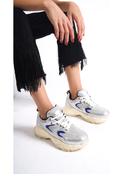266-GMSM Gümüş/mavi Kadın Spor Ayakkabı & Sneaker