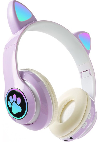 Kedi Kulakları Parlayan Başa Takılan Kablosuz Bluetooth Kulaklık (Yurt Dışından)