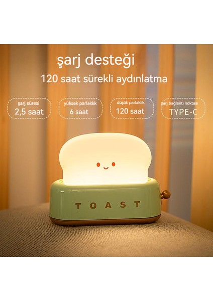 Yatak Odası Başucu USB Şarj Edilebilir LED Gece Lambası (Yurt Dışından)