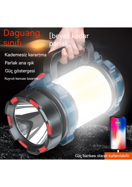 Açık Çok Fonksiyonlu LED Şarj Edilebilir El Lambası (Yurt Dışından)