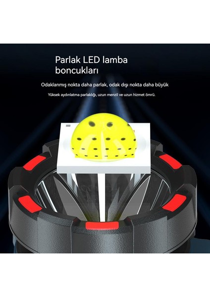 Açık Çok Fonksiyonlu LED Şarj Edilebilir El Lambası (Yurt Dışından)