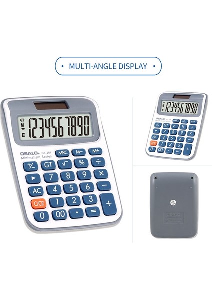 Osalo 10 Haneli LCD Ekran Güneş Ikili Güç Kaynağı Hesap Makinesi - Çok Renkli (Yurt Dışından)