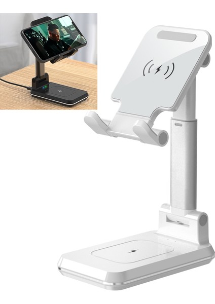 Taşınabilir Katlanır Stand Wiress Charger, Stil: Çift Şarj (Yurt Dışından)