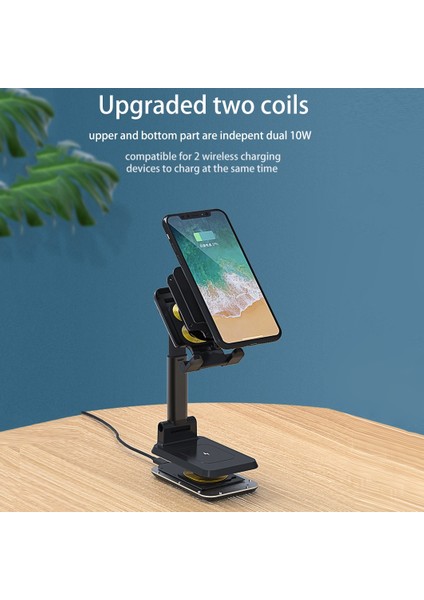 Taşınabilir Katlanır Stand Wiress Charger, Stil: Çift Şarj (Yurt Dışından) fırsatları
