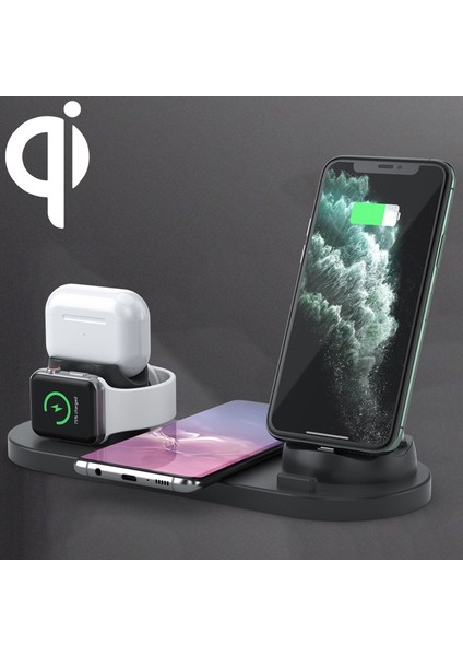 6'da 1 10W Qi Standart Wiress Charger Standı (Yurt Dışından)
