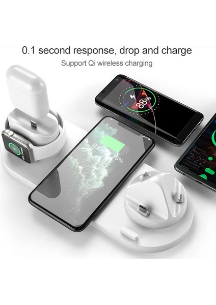 6'da 1 10W Qi Standart Wiress Charger Standı (Yurt Dışından) modelleri