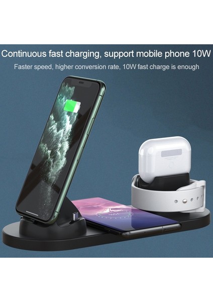 6'da 1 10W Qi Standart Wiress Charger Standı (Yurt Dışından) indirimleri
