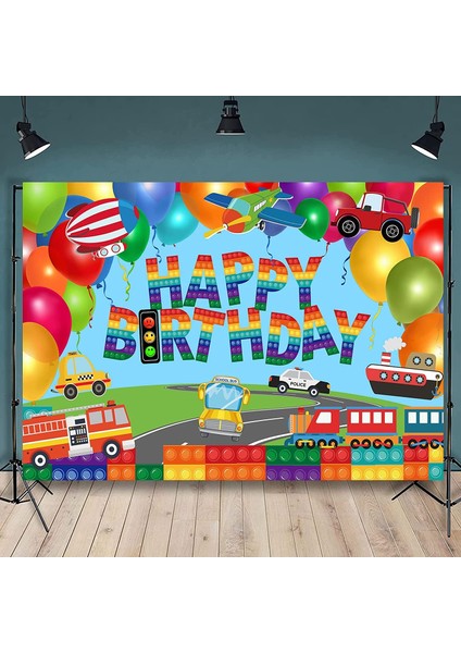 Gzplz-Tren Itfaiye Aracı Parti Arka Plan Örtüsü 150X100CM (Yurt Dışından) modelleri