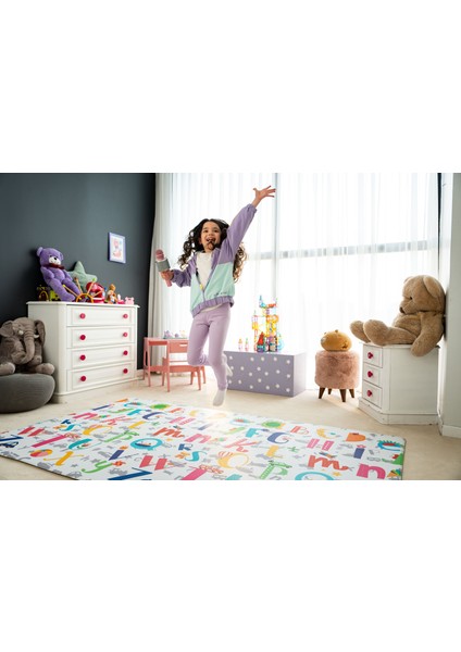 OGGİA Toy Alphabet Premium  Oyun Matı / Halısı 140 cm*195 cm*12 mm