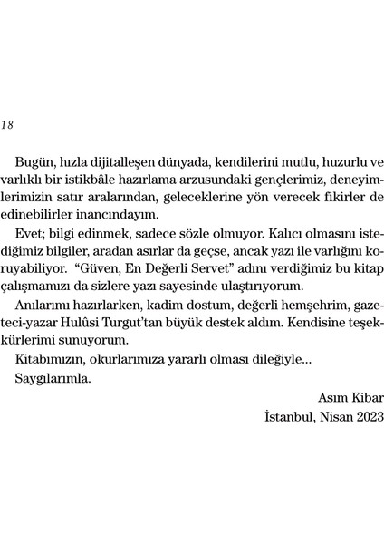 Güven En Değerli Servet - Asım Kibar