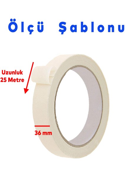 Kağıt Bant Boya Badana Duvar Parke Leke Iz Damla Yapışkan Maskeleme Bandı 36MM x 25METRE fiyatları