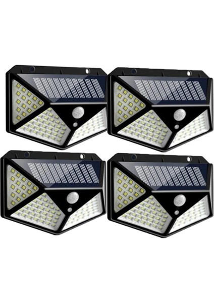 4 Adet 100 Ledli Güneş Enerjili Solar Aydınlatma Bahçe Aydınlatması