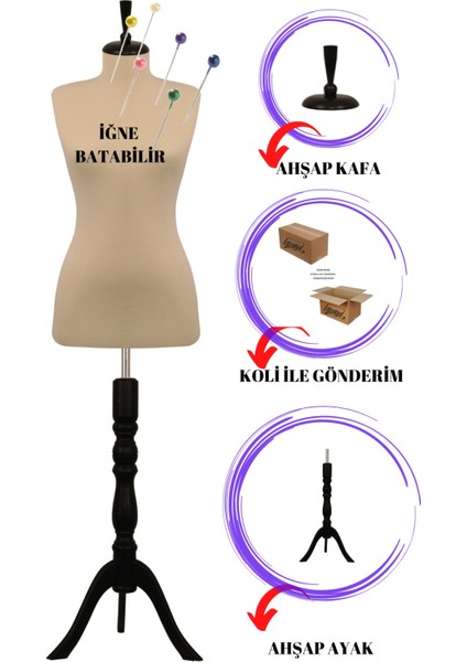 44 Beden Iğne Batabilen Terzi Mankeni