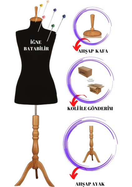 42 BEDEN Iğne Batabilen Terzi Mankeni