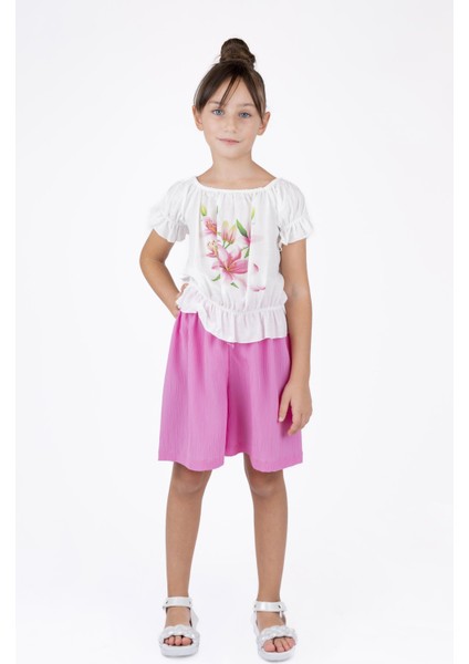 Kız Çocuk Beli Lastikli Şort BK23YK14096