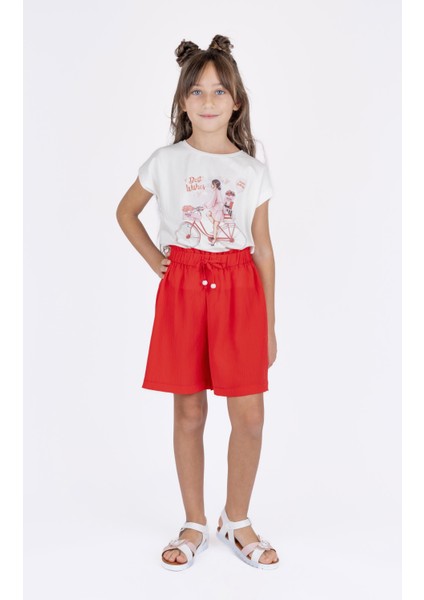 Kız Çocuk Beli Lastikli Şort BK23YK14096