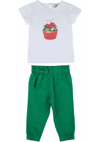Kız Bebek Fiyonklu Pantolon Takım