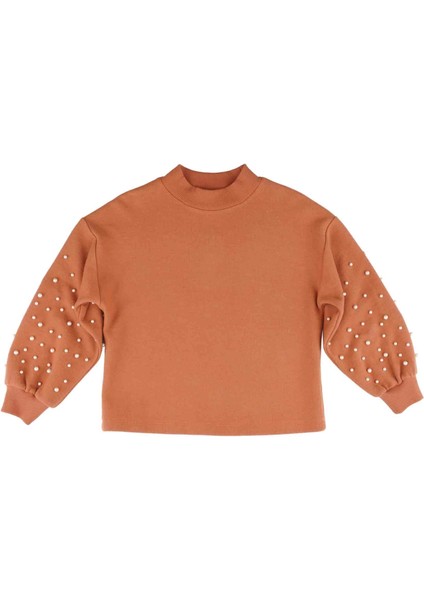 Kız Çocuk Balon Kollu Inci Detaylı Sweatshırt fiyatları