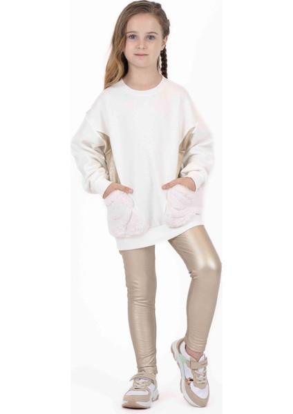 Kız Çocuk Peluş Cepli Sweatshırt