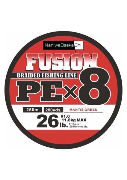 Fusion Pe X8 Mantıs Green 135 mt Ip Misina (Spin Ipi Su Geçirmez)