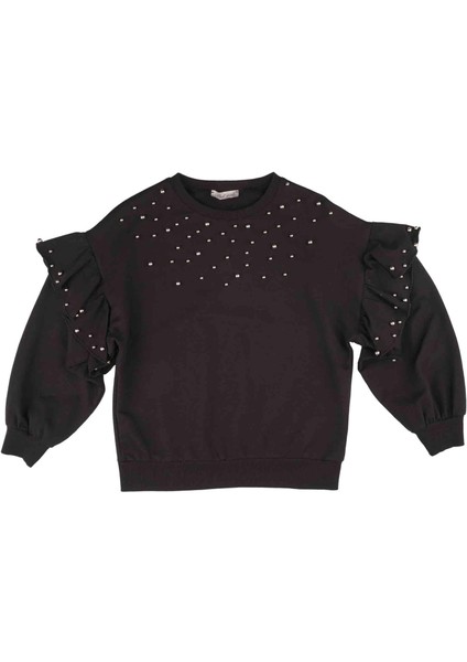 Kız Çocuk Kolları Volanlı Sweatshırt fiyatları