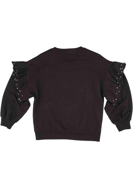 Kız Çocuk Kolları Volanlı Sweatshırt modelleri