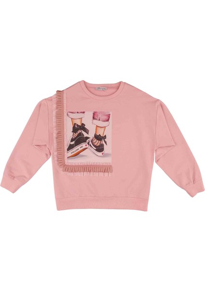 Kız Çocuk Baskılı Püskül Detaylı Sweatshırt fiyatları